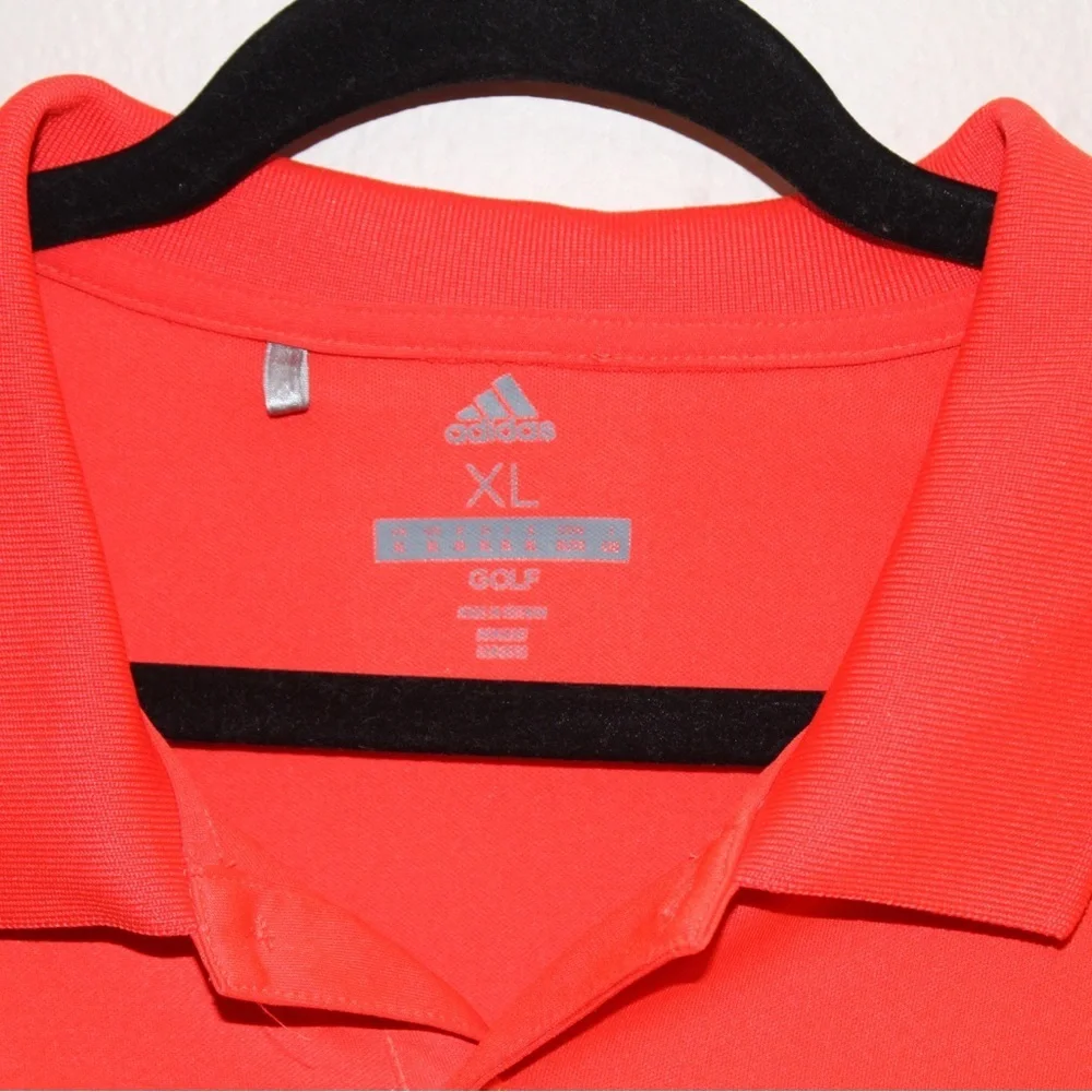 Adidas tangerine orange men’s golf short sleeve polo shirt size xl